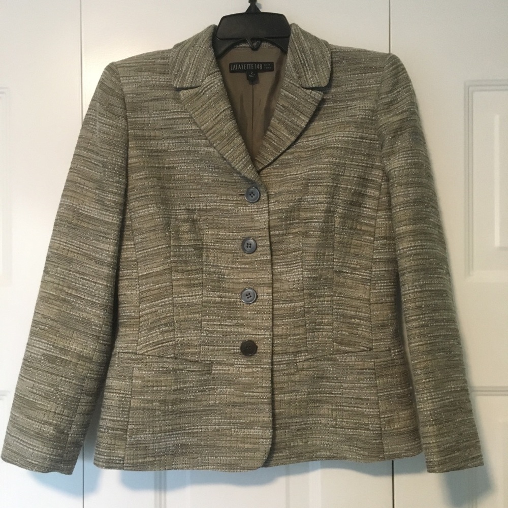 Lafayette 148 New York gray tweed blazer size 2